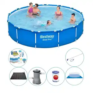 Schwimmbadpaket - Bestway Steel Pro 396x84 cm - Rund