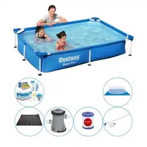 Bestway Steel Pro 221x150x43 cm Rechteckig - 7-teilig - Schwimmbadpaket