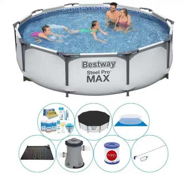 Bild 1 von Schwimmbadpaket - Bestway Steel Pro MAX 305x76 cm Rund