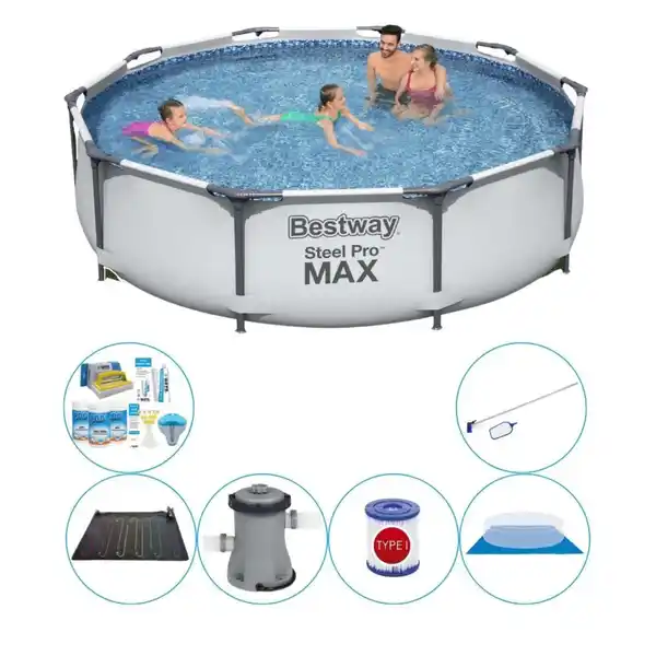 Bild 1 von Bestway Steel Pro MAX 305x76 cm Rund - 7-teilig - Schwimmbadpaket