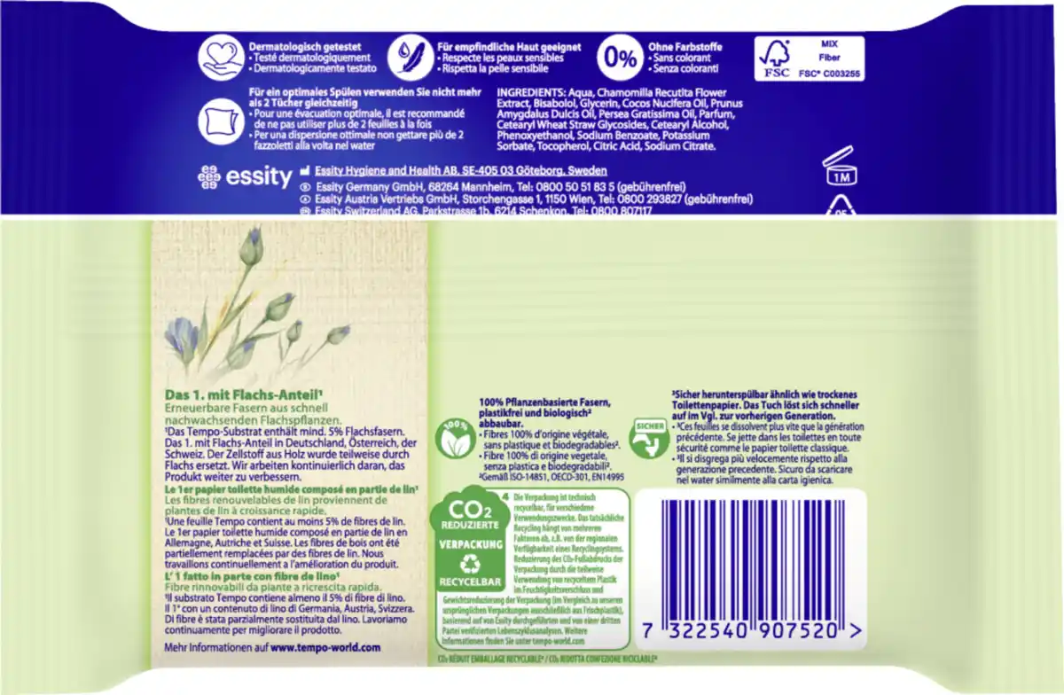 Bild 2 von Tempo Feuchte Toilettentücher Sanft & Sensitiv Aloe Vera