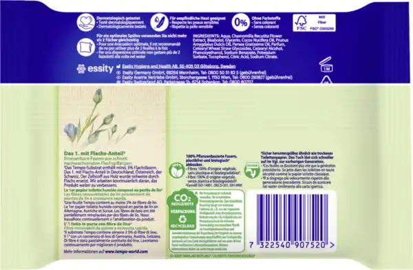 Bild 2 von Tempo Feuchte Toilettentücher Sanft & Sensitiv Aloe Vera