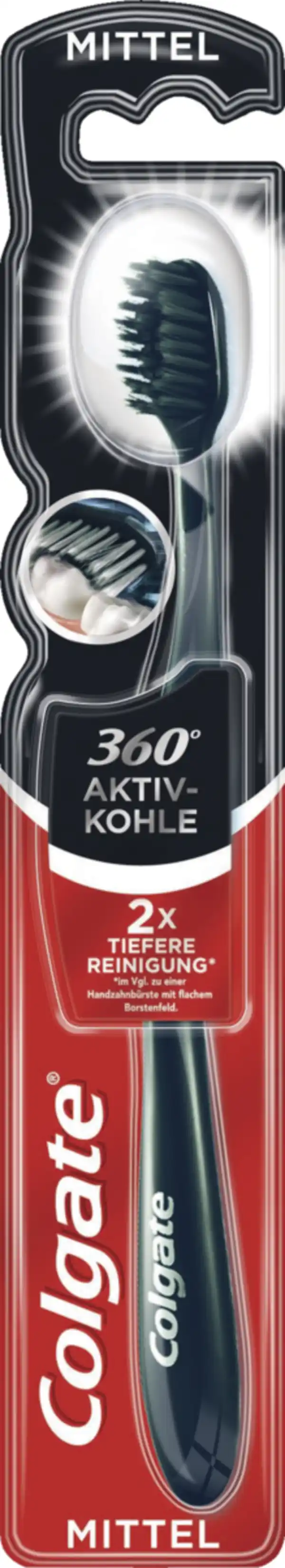 Bild 1 von Colgate Zahnbürste 360° Aktivkohle mittel