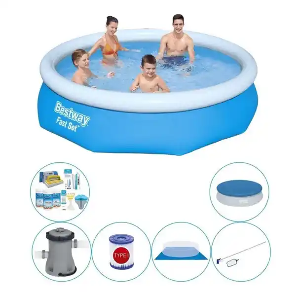 Bild 1 von Bestway Fast Set 305x76 cm Rund -Swimming Pool Plus Zubehör