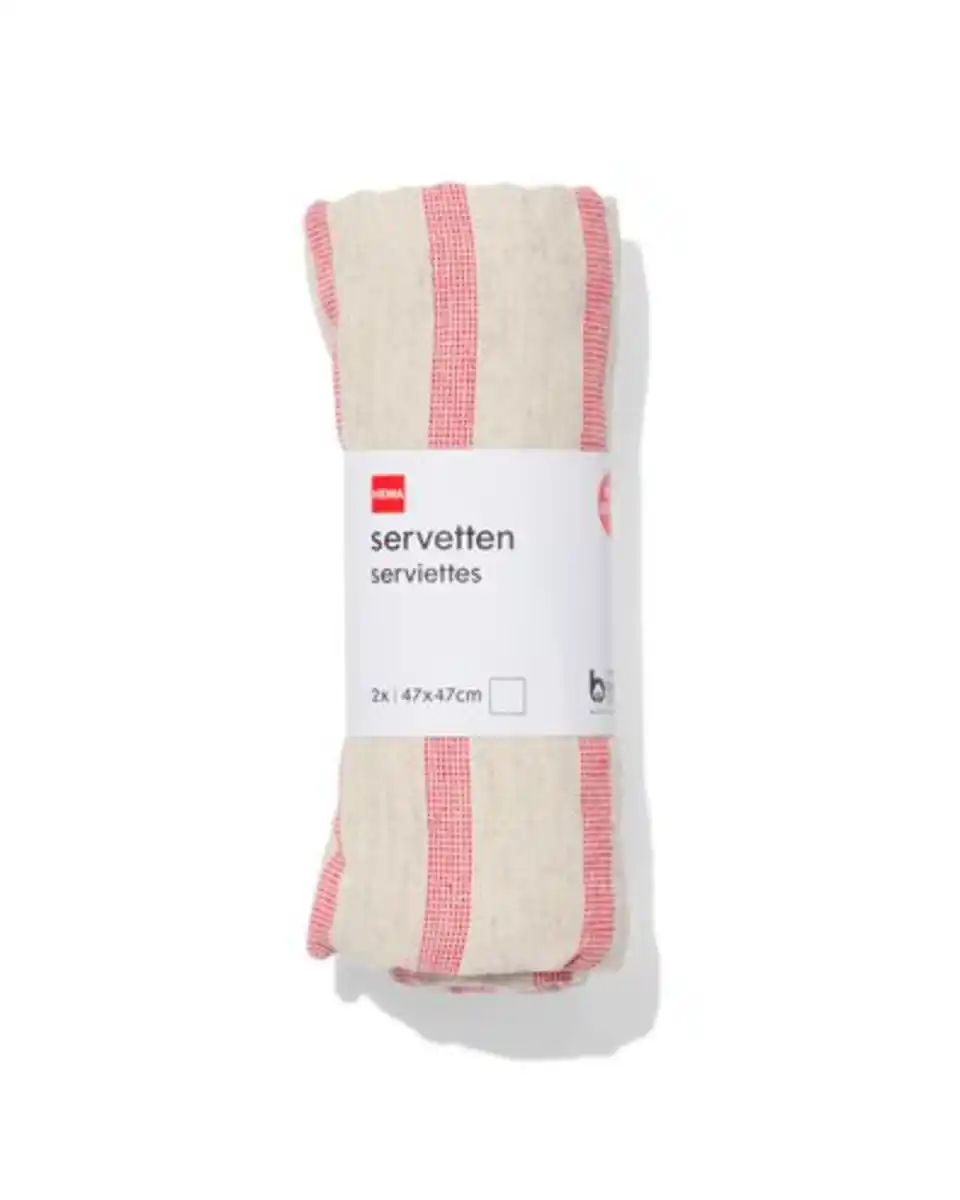 Bild 3 von 2er-Pack Stoffservietten, Baumwolle/ Leinen, 47 x 47 cm, Streifen