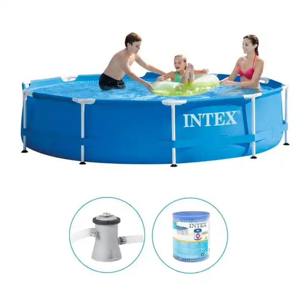 Bild 1 von Intex - Metal Frame - Pool mit Filterpumpe - 305x76 cm - Rund - Schwimmbecken