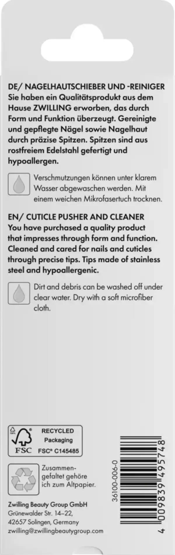 Bild 2 von basics by Zwilling Nagelhautschieber und -reiniger