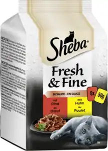 Sheba Fresh & Fine in Sauce mit Rind und Huhn Multipack, 300 g