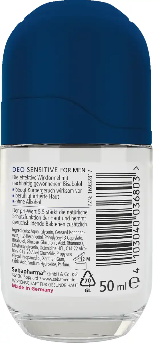 Bild 4 von sebamed Balsam Deo Sensitive FOR MEN Roll-on, 50 ml