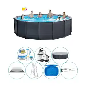 Swimmingpool Super Deal - Intex Graphite Grey 478x124 cm