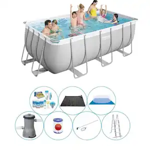 Schwimmbadpaket - Bestway Power Steel Rechteckig 412x201x122 cm