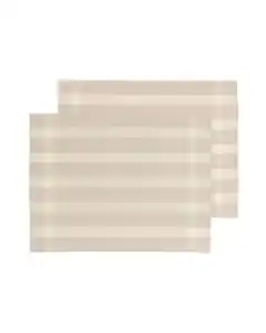 2er-Pack Tischsets, gewebter Kunststoff, 35 x 45 cm, beige mit Streifen