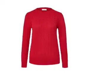 Zopfstrickpullover, rot