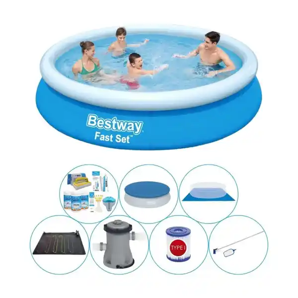 Bild 1 von Schwimmbadpaket - Bestway Fast Set 366x76 cm Rund