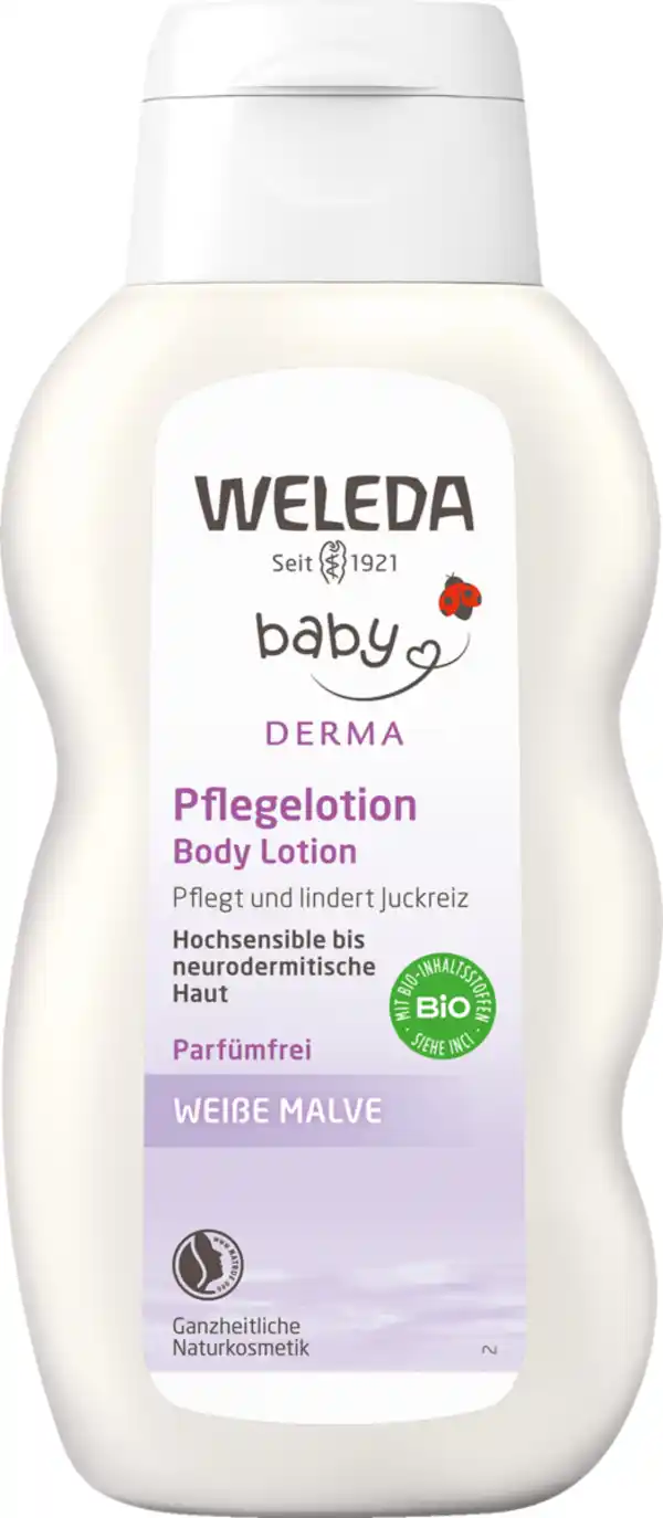 Bild 1 von Weleda Baby Derma Weiße Malve Pflegelotion, 200 ml