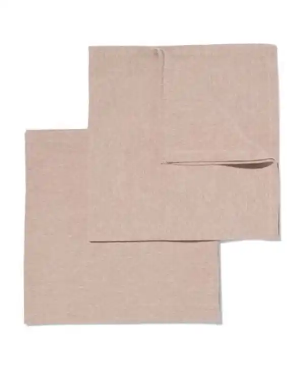 Bild 1 von 2er-Pack Servietten, beige mit Glitter, Baumwoll-Chambray, 47 x 47 cm