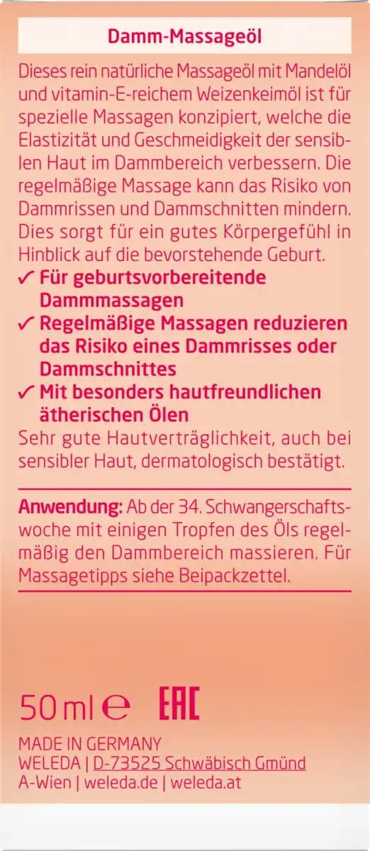 Bild 3 von Weleda Mama Damm-Massageöl, 50 ml