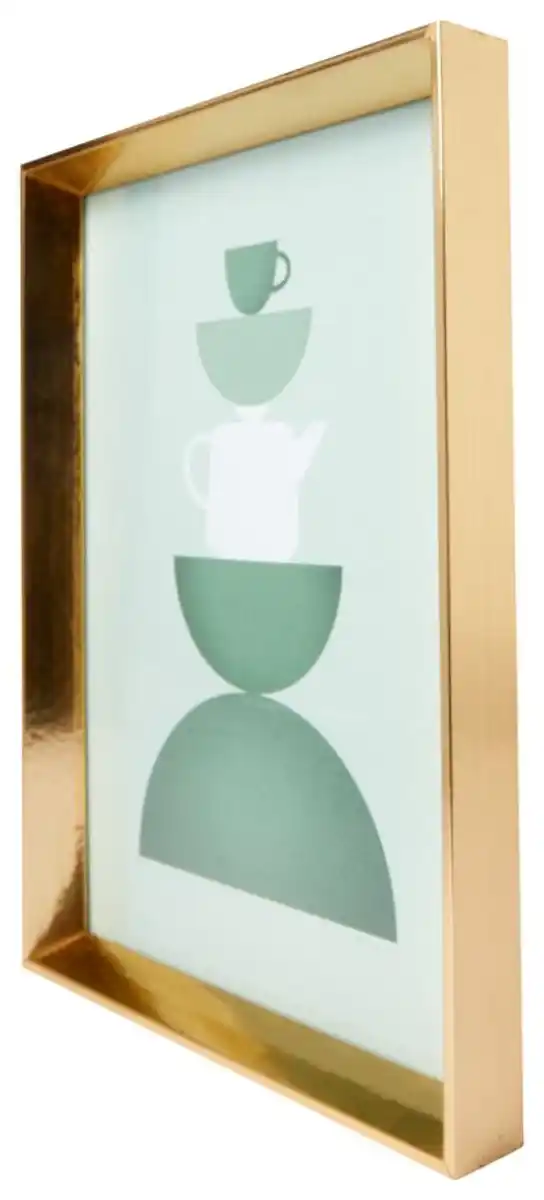 Bild 2 von Bilderrahmen aus Holz 21x29,7, Facettenrand, Gold