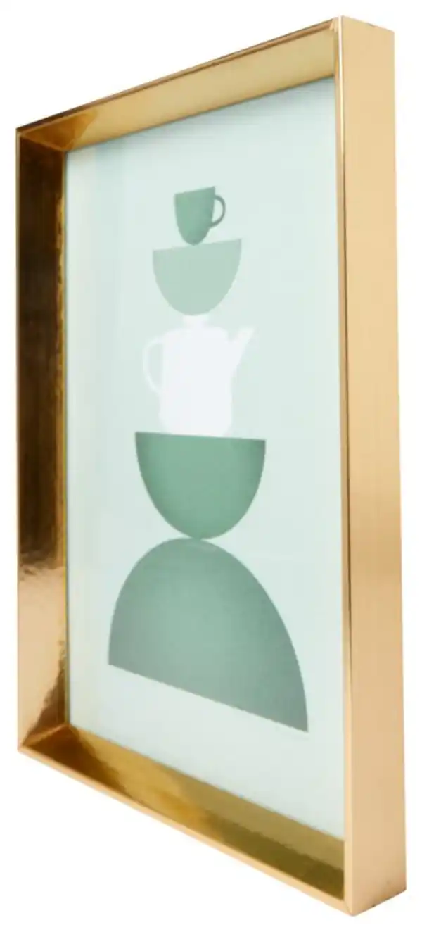 Bild 2 von Bilderrahmen aus Holz 21x29,7, Facettenrand, Gold