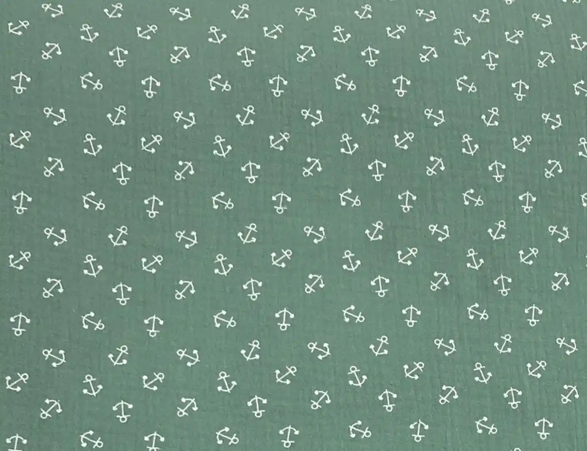 Bild 2 von Musselin Double Gauze Anker Grün