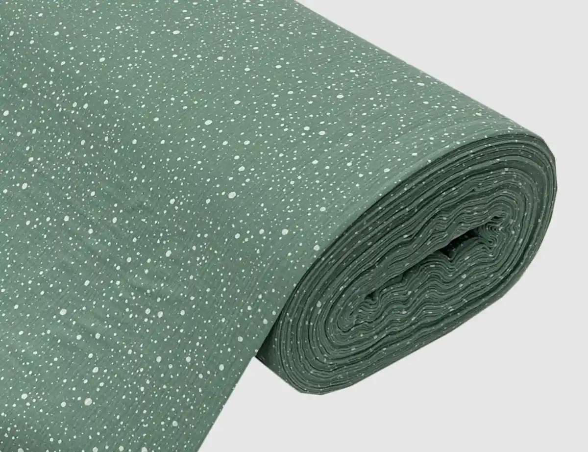 Bild 1 von Musselin Double Gauze Punkte Grün