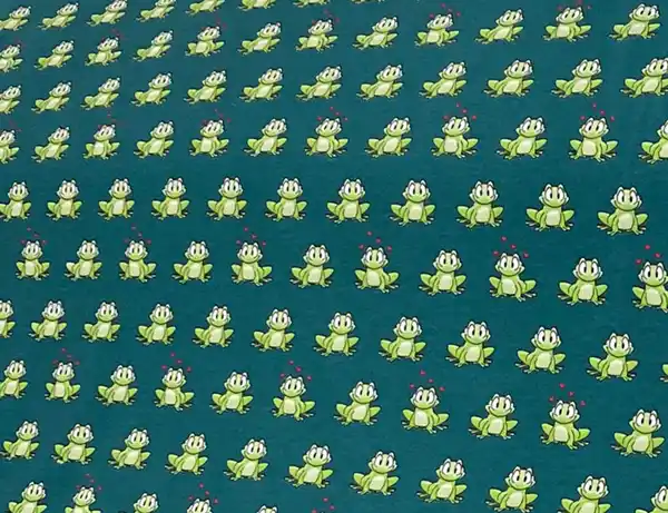 Bild 2 von Jerseystoff Frösche Petrol