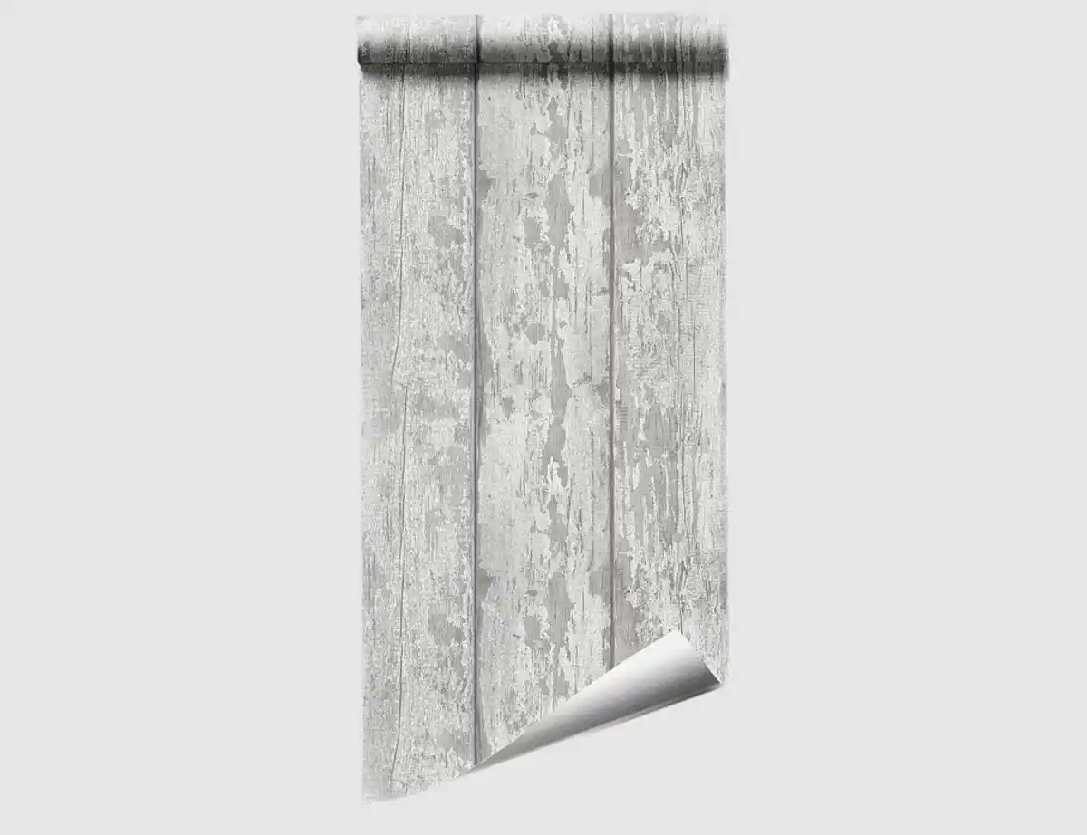 Bild 2 von Papiertapete Holz Grau