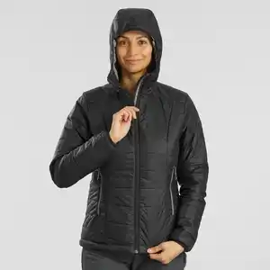 FORCLAZ Wattierte Jacke Damen mit Kapuze bis -5 °C Trekking - MT100 violett