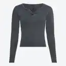 Bild 2 von Damen-Langarmshirt mit V-Ausschnitt