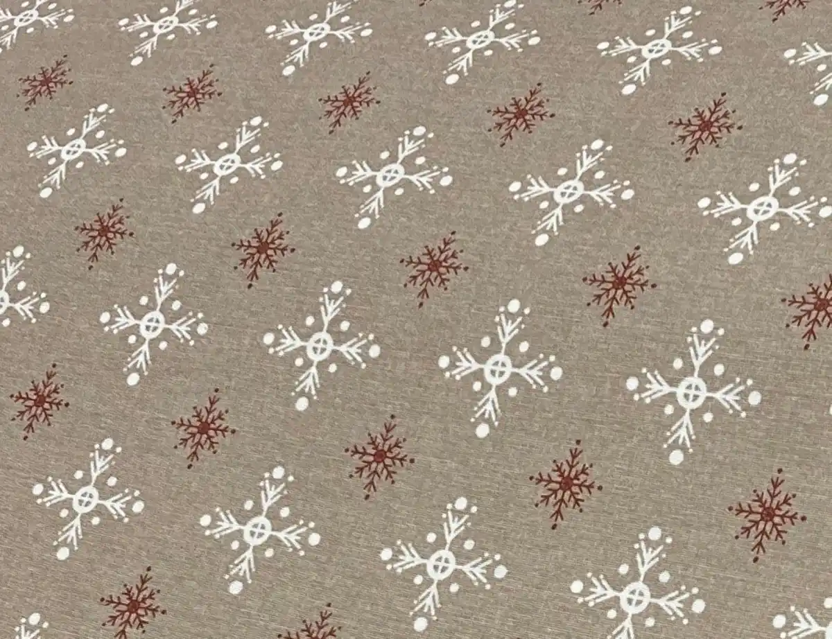 Bild 2 von Dekostoff Schneeflocken Beige