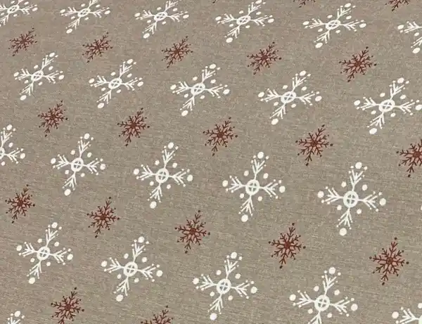 Bild 2 von Dekostoff Schneeflocken Beige