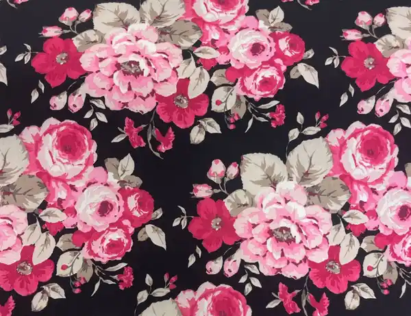 Bild 2 von Dekostoff Rose Schwarz