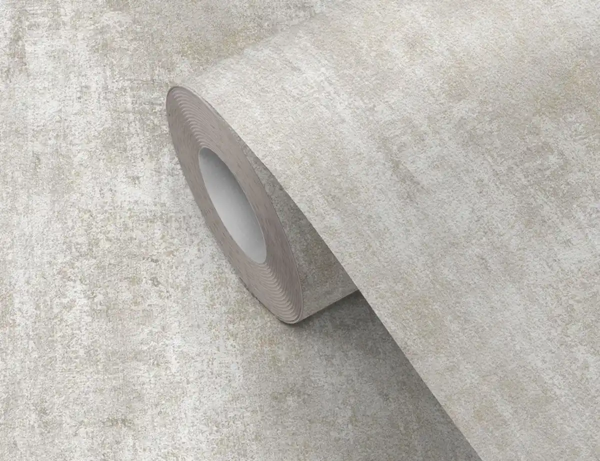 Bild 2 von Vinyltapete Uni Beige Gold