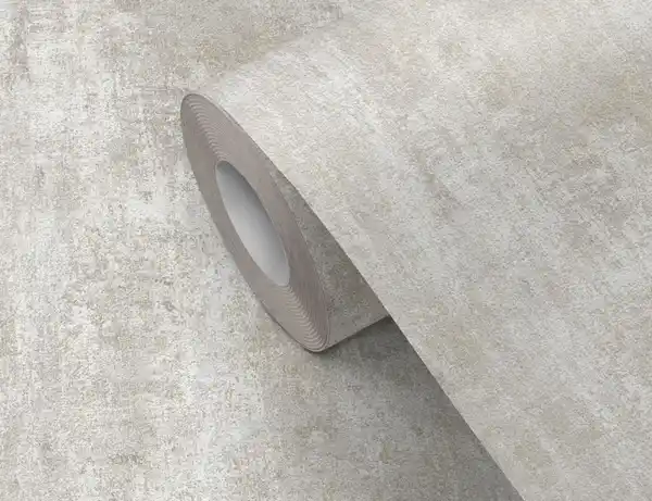 Bild 2 von Vinyltapete Uni Beige Gold