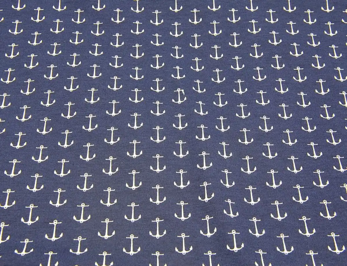 Bild 2 von Jerseystoff Anker blau