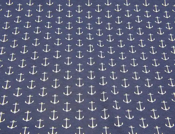 Bild 2 von Jerseystoff Anker blau