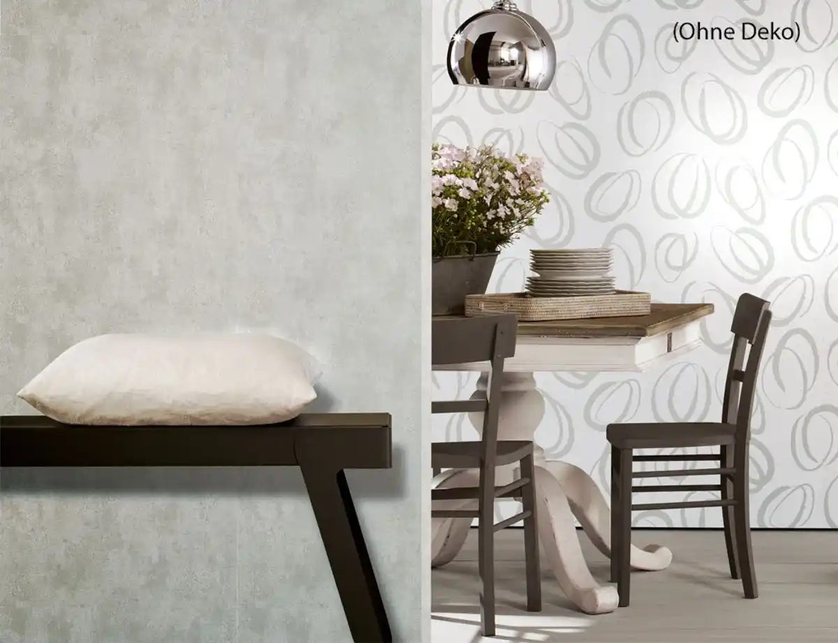 Bild 4 von Vliestapete Uni Hellgrau