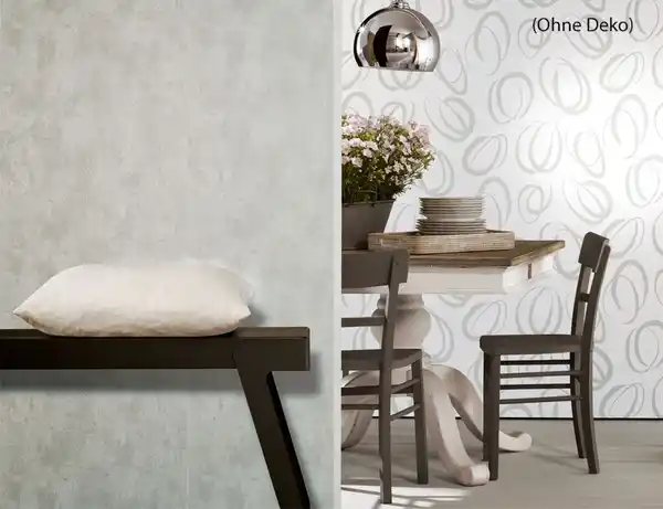 Bild 4 von Vliestapete Uni Hellgrau