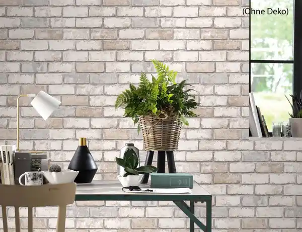 Bild 4 von Vliestapete Stein Beige