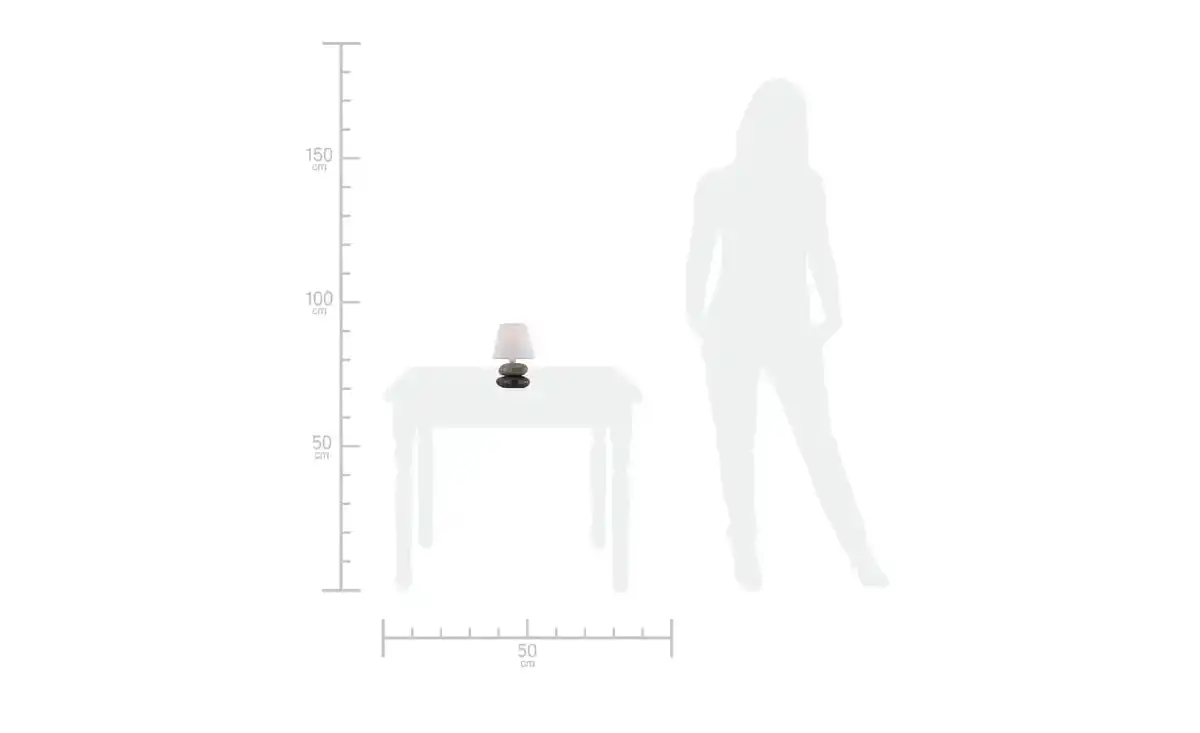 Bild 2 von levelone Tischlampe grau mit Keramikfuß, Stoffschirm