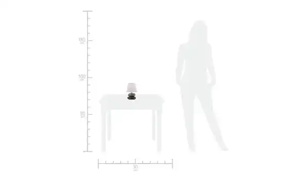 Bild 2 von levelone Tischlampe grau mit Keramikfuß, Stoffschirm