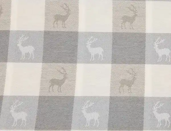 Bild 2 von Dekostoff Karo Hirsch Grau