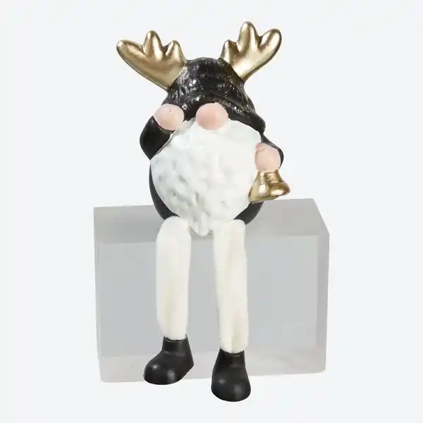 Bild 3 von Deko-Wichtel Kantenhocker mit Geweih, ca. 8x6x10cm