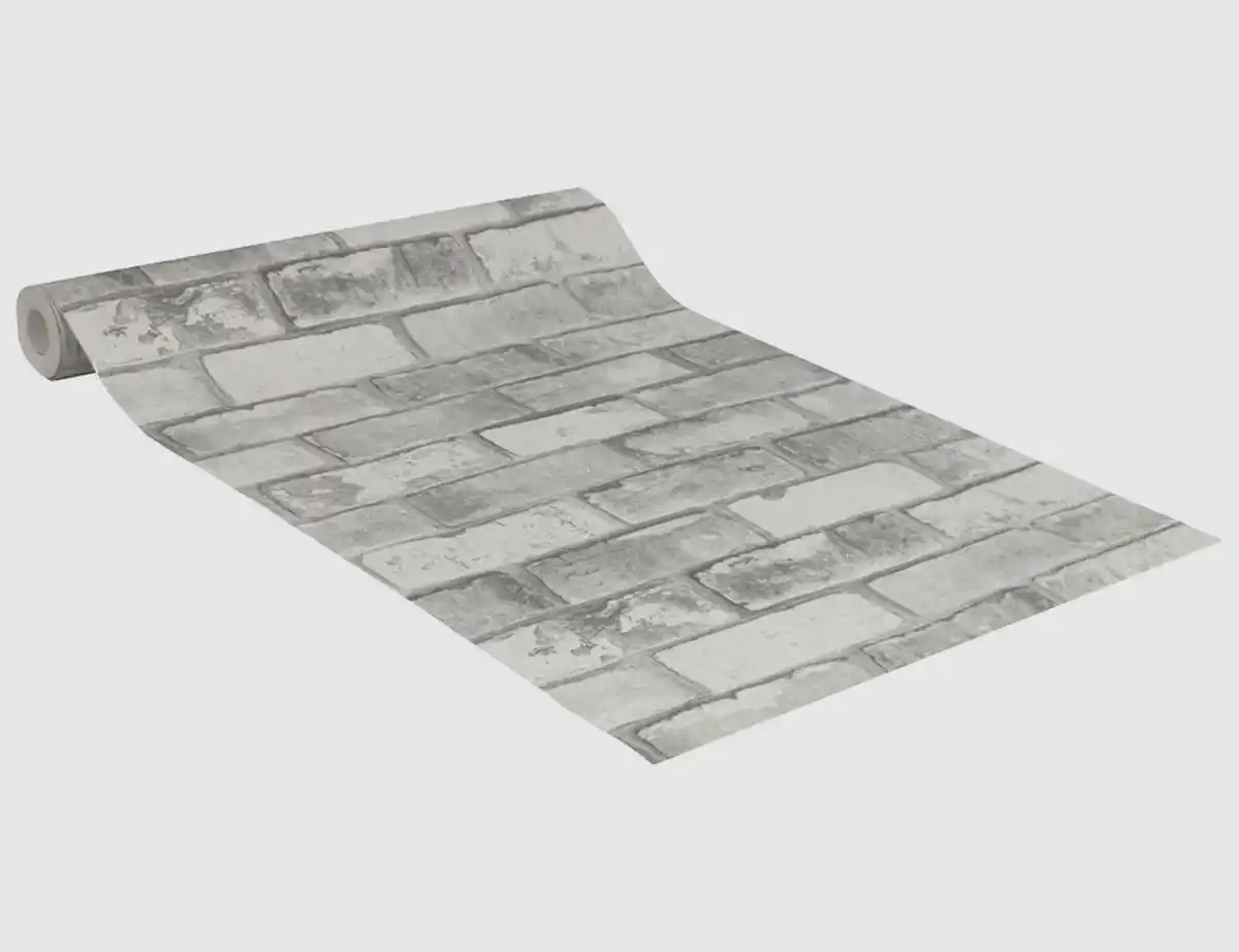 Bild 2 von Vinyltapete Flitter Stein grau