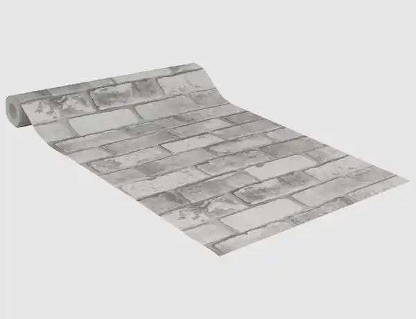 Bild 2 von Vinyltapete Flitter Stein grau