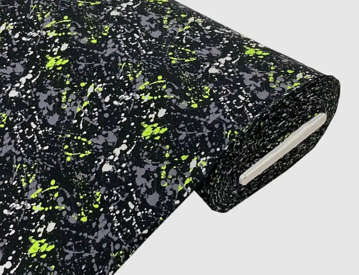 Bild 1 von Jerseystoff Splash Grau, Grün