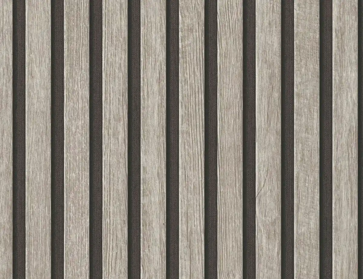Bild 1 von Vliestapete Holz Grau