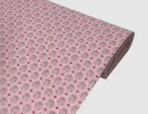 Dekostoff Pferde Rosa