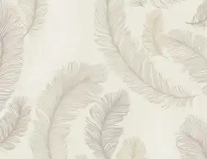 Vliestapete Beige Feder
