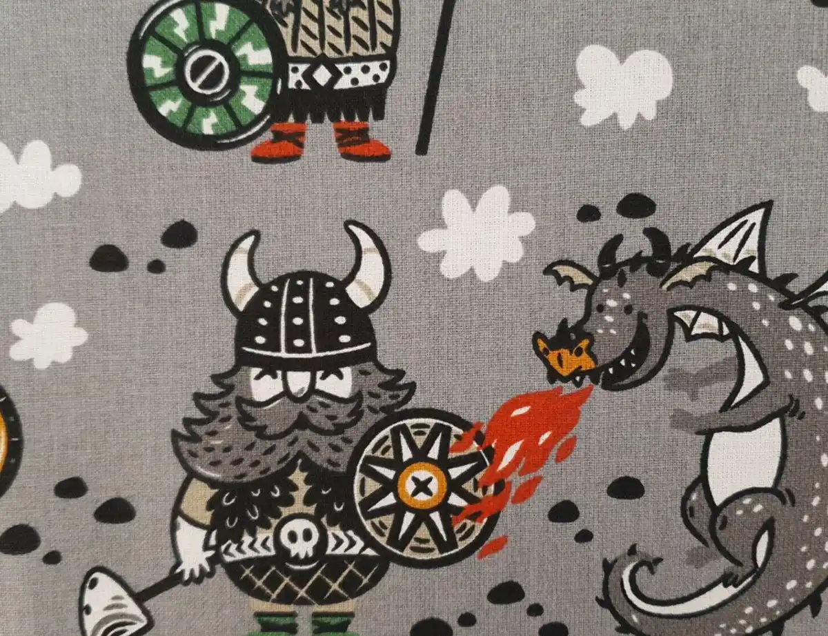 Bild 2 von Dekostoff Wikinger Hellgrau